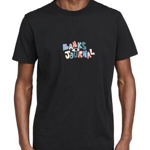 Banks Journal Nadia Label Tee - Dirty Black - organic cotton size large